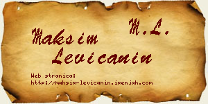 Maksim Levičanin vizit kartica